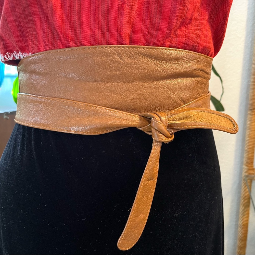 Vintage Soft Leather Wrap Around Belt